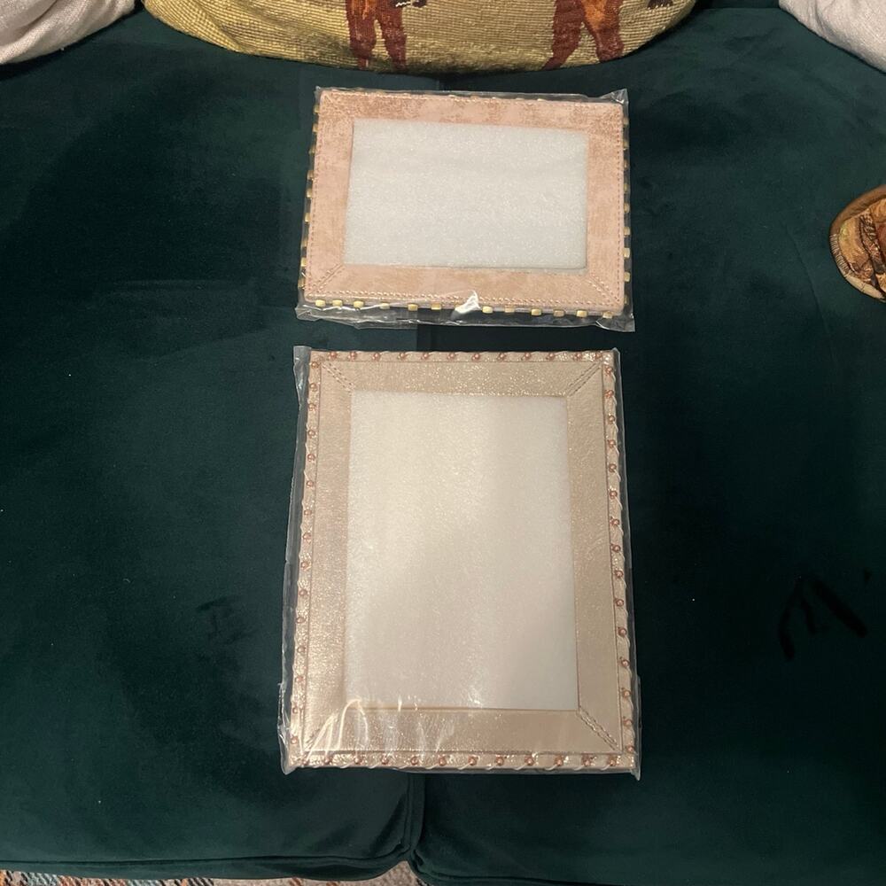 Two Anthropologie rose gold/pink frames